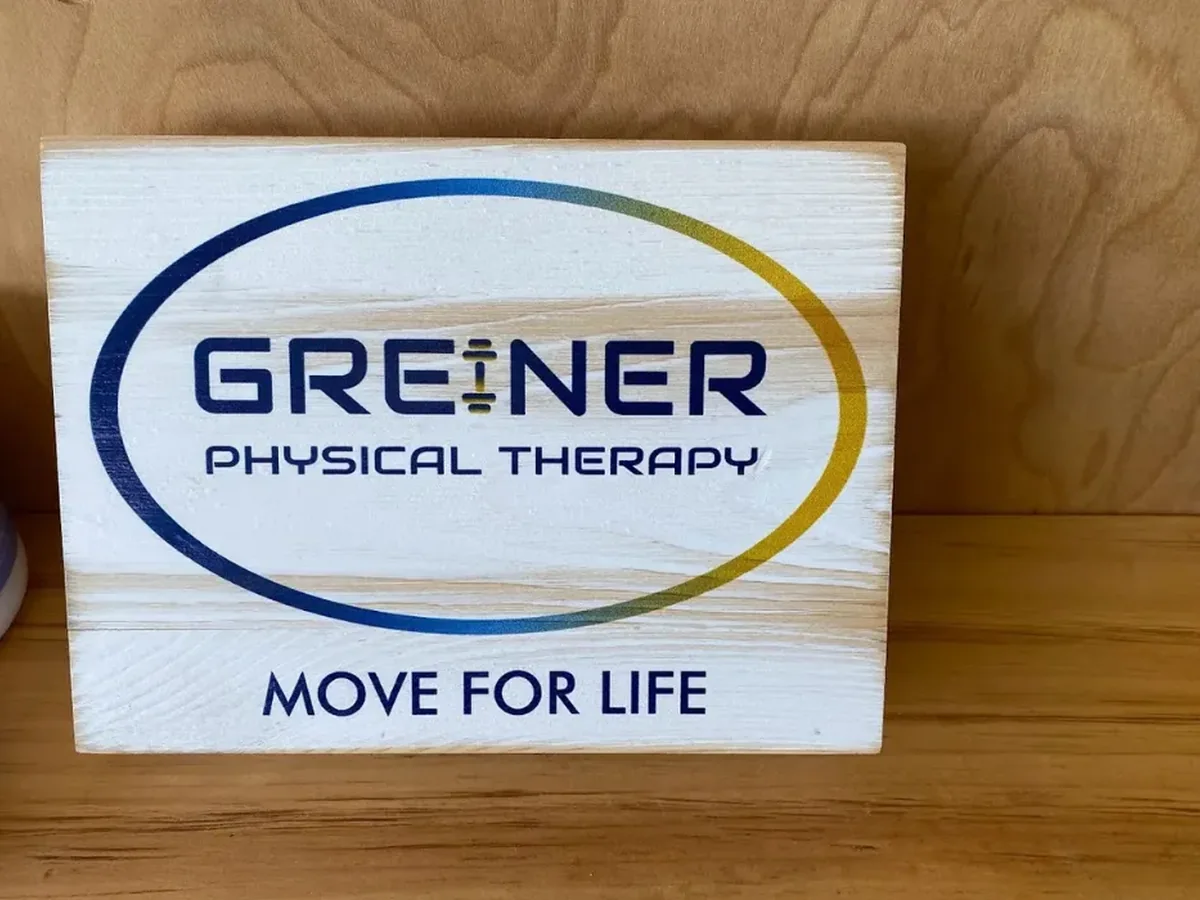 The Greiner Physical Therapy Move for Life sign at the clinic