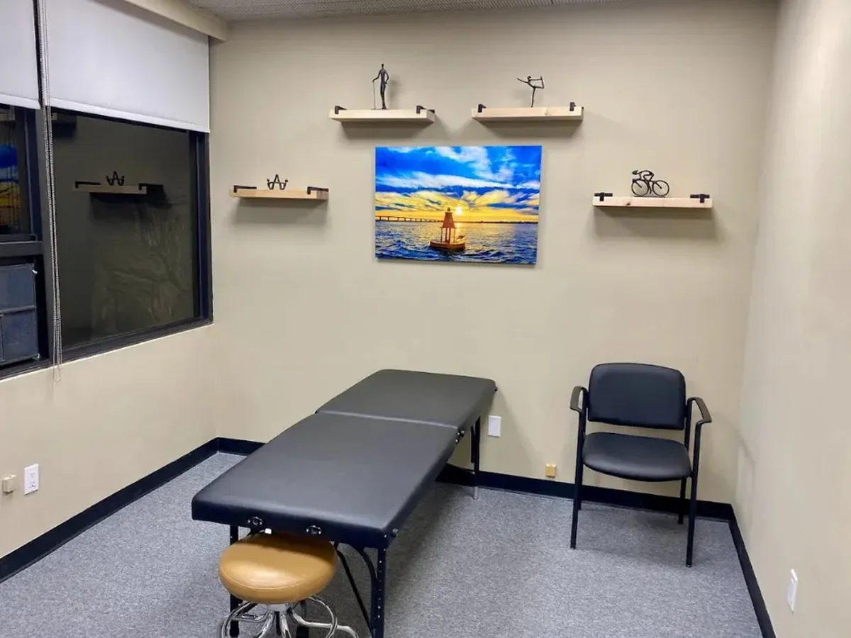 A treatment room at Greiner Physical Therapy in Speonk, NY