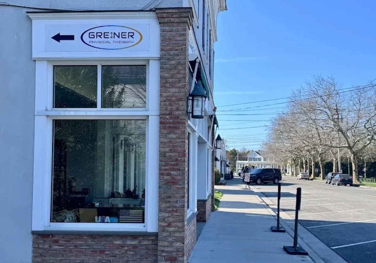Exterior storefront of the Greiner Physical Therapy office in Quogue, NY